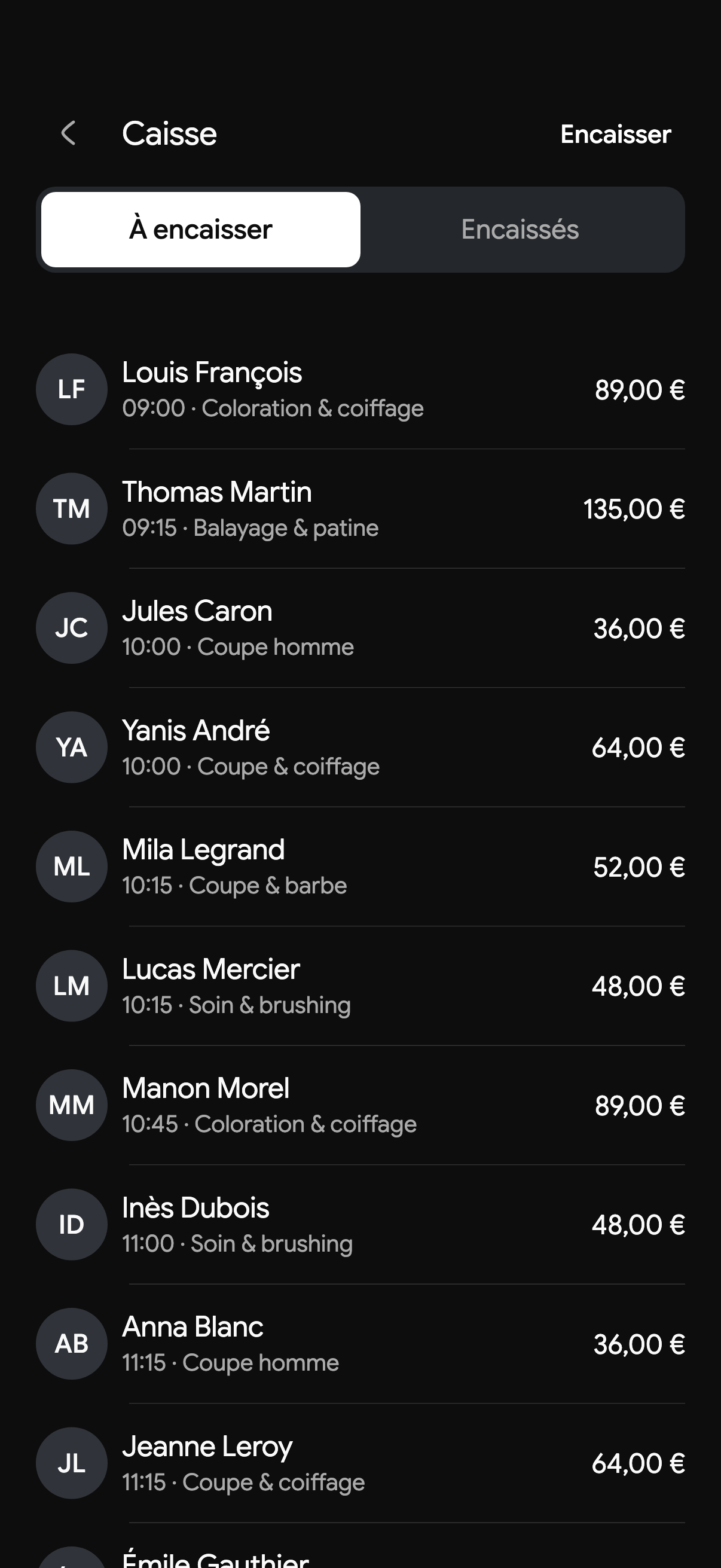 Les rendez-vous à encaisser dans Kare