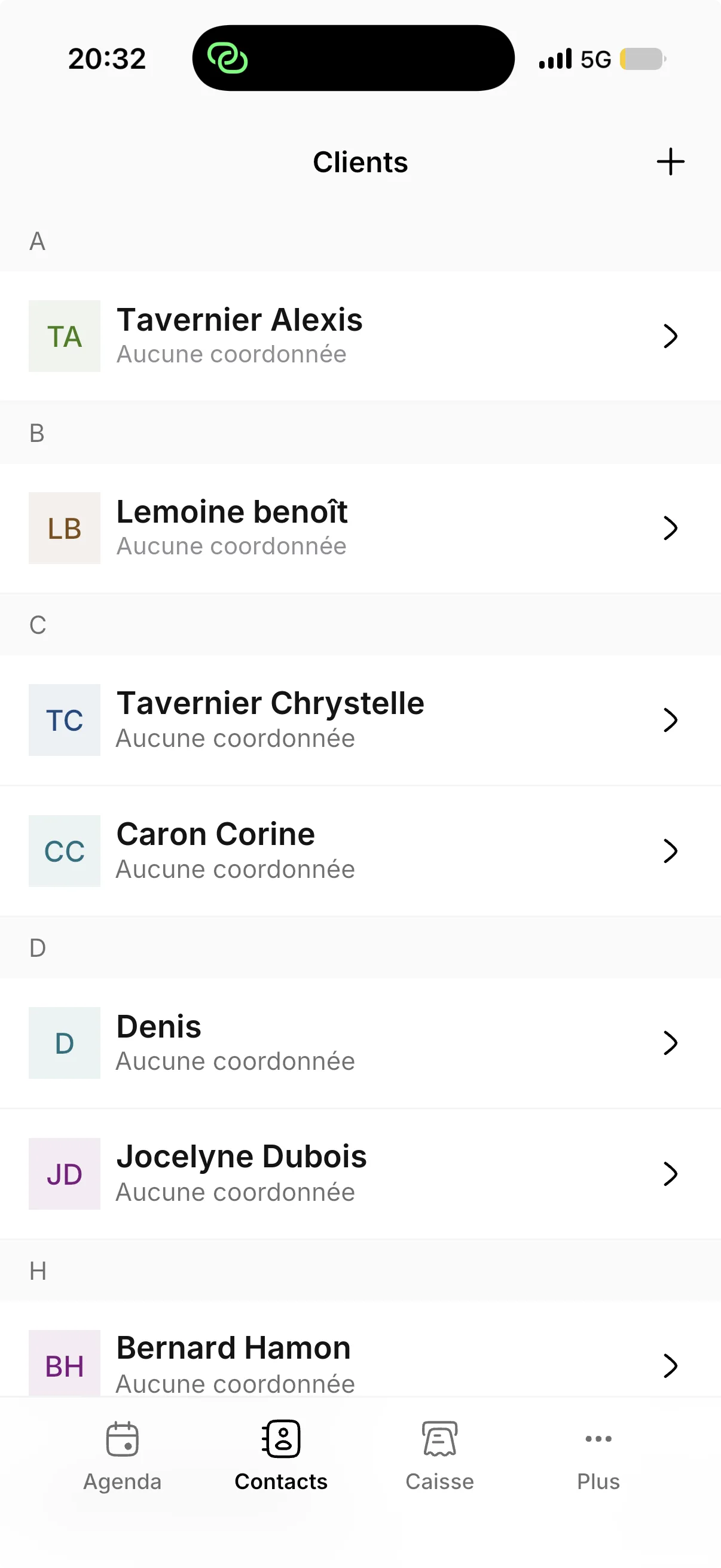 Une fiche cliente dans Kare avec son historique.